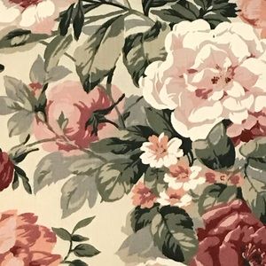 VINTAGE CROSCILL ARBOR ROSE THROW PILLOW WITH RUFFLES